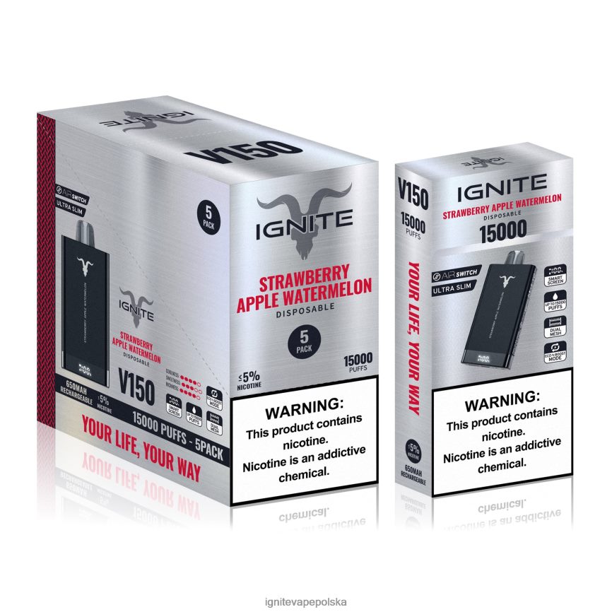 Ignite Vape Polska | IGNITE V150 vape pen 5-pak arbuz truskawkowo-jabłkowy 0648NZ91